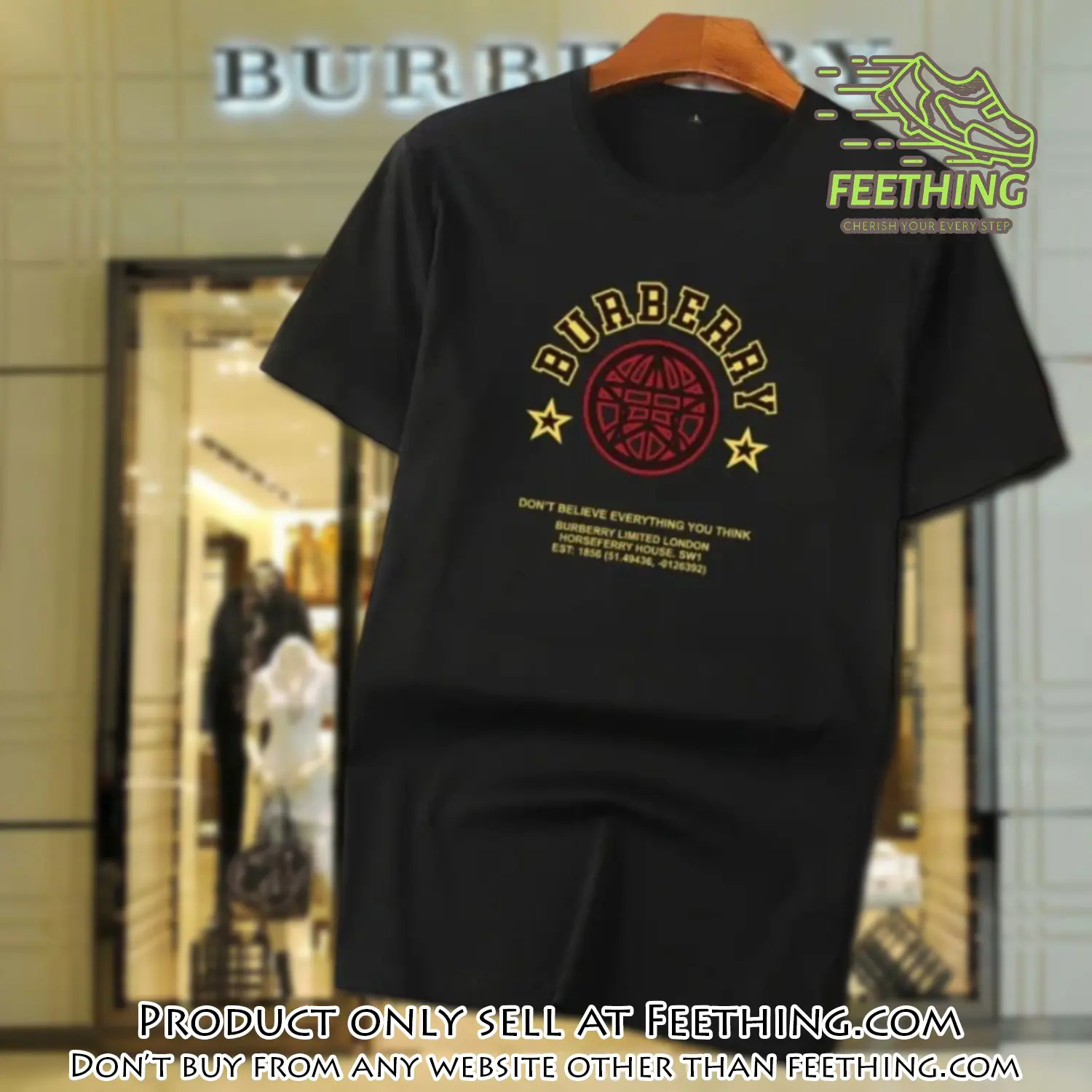 Burberry new black luxury brand unisex tshirt outfit for men women ft4727563